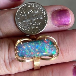 COPY - Opal (genuine) and solid gold (10k 3.98 grams) ring